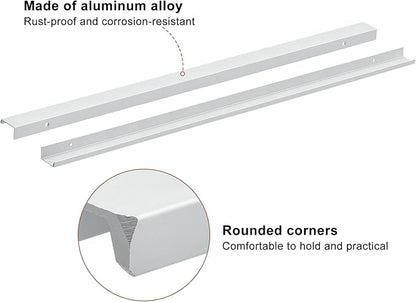 uxcell Cabinet Finger Edge Pull, 5pcs 600mm / 23.62" Aluminum Alloy Back Mount Hidden Cabinet Pulls Concealed Handle for Home Kitchen Drawer Cabinet, Silver
