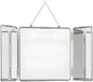 30 * 60cm Modern Tri-Fold Glass Mirror with Chain, Foldable Vanity Makeup Mirrors, Home Wall-Mounted Bathroom Mirror with Metal Frame for to See Back of Head