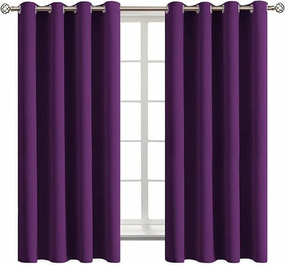 BGment Blackout Curtains - Grommet Thermal Insulated Room Darkening Bedroom and Living Room Curtain, Set of 2 Panels (52 x 63 Inch, Royal Purple)