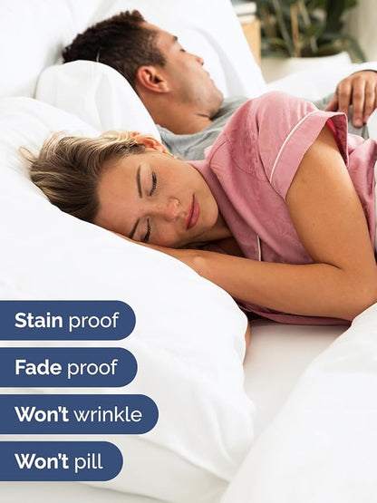 Extra Deep Split King Sheet Set - 7 Piece Breathable & Cooling Sheets - Hotel Luxury Bed Sheets Set - Easy & Secure Fit - Soft, Wrinkle Free & Comfy Sheets Set - White Sheet Set w/Extra Deep Pockets