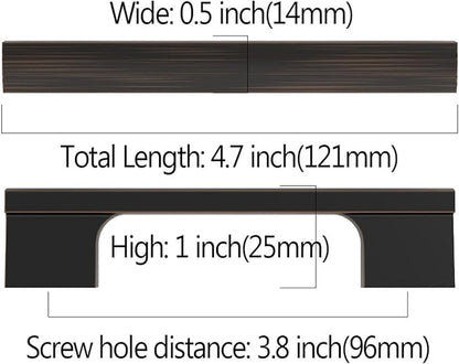 Asidrama 10 Pack 3.75 Inch(96mm) Oil Rubbed Bronze Kitchen Cabinet Handles, Cabinet Pulls Kitchen Cabinet Hardware for Cupboard Drawer Pulls