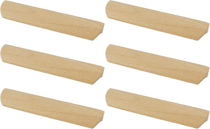6Pcs Unfinished Wood Solid Furniture Pulls Handles,Unfinished Unpainted Paintable Wooden Handles Cupboard Closet Drawer Handle Pull,Length 6.1",Hole Dis.5.04"