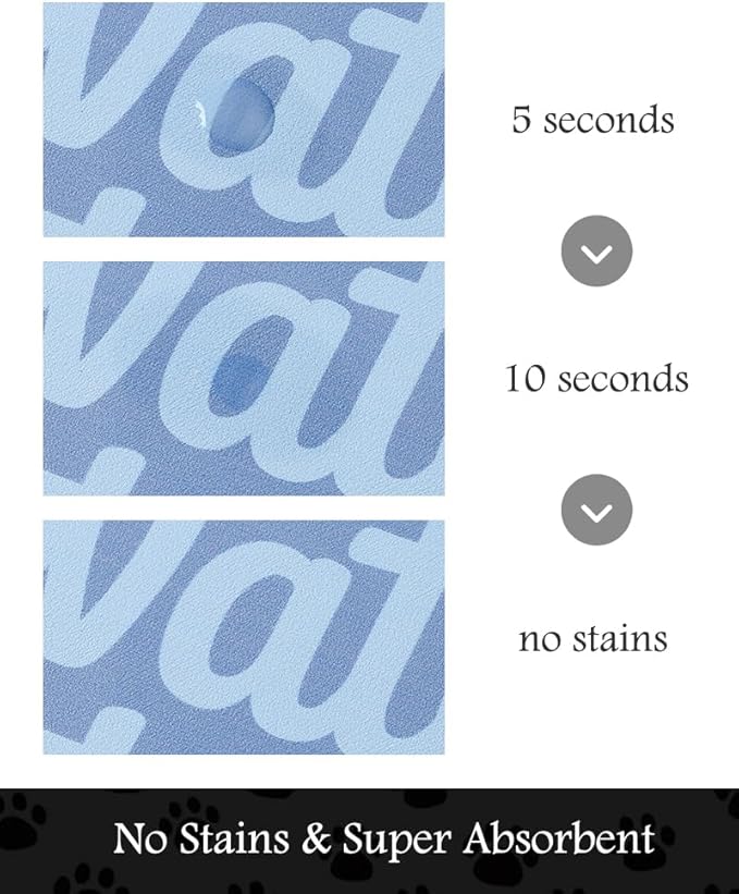 Pet Feeding Mat-Absorbent Dog Mat for Food and Water Bowl-No Stains Quick Dry Water Dispenser Mat-Dog Accessories Pet Supplies-Bowl for Messy Drinkers（Words,23"x34"-Mewly Pet