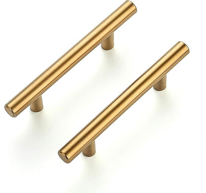 Ravinte 1 Pack 5 Inch Cabinet Pulls Brushed Brass Stainless Steel Kitchen Drawer Pulls Cabinet Handles 5”Length, 3” Hole Center