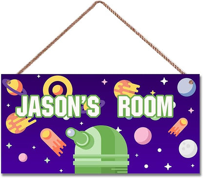 SLWEJQHA Personalized Sign Outer Space Room Décor For Little Man Cave, Cartoon Universe Art Print Wall Art Décor For Boys Room Decorations, Stars Picture Posters For Kids Bedroom Nursery Décor