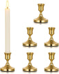 Gold Taper Candle Holder Vintage: Small Candlestick Holders Metal Candle Sticks Holder Decor Antique Decoration for Dinning Table Mantel Wedding Centerpieces Christmas Party Set of 6
