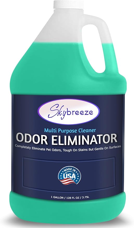 Multi Purpose Cleaner Pet Odor eliminator - pH Neutral - Strong Odor Floor Cleaner - Pet Odor Eliminator for Home - Best Scent Remover for Cat and Dog Pee All Purpose Cleaner 1 gallon (Sky Breeze)-Mewly Pet
