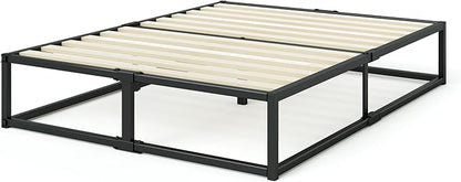 Zinus Joseph 14 Inch Platform Bed Frame, Wood Slat Support, No Box Spring Needed, Eco Friendly WonderBox(TM) Packaging, Easy Assembly, Black, Queen