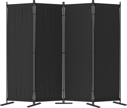 Morngardo Room Divider, Folding Privacy Screens, 4 Panel Room Partitions, 88" Foldable Wall Dividers, Portable Separating for Home Office Bedroom Dorm Decor (Black)