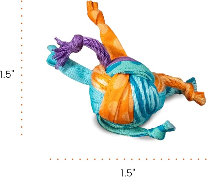 Catstages Catnip Tons of Tails – Interactive Catnip Dental Chew Toy for Cats with Rope, Ribbon & Cotton for Batting, Chasing & Chewing-Mewly Pet