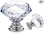 Ravinte 20 Pack Crystal Drawer Knobs - Glass Cabinet Knobs, Diamond Shaped, 30 mm, Silver Base