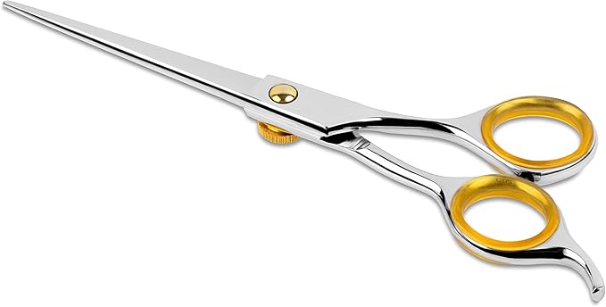 Sharf Gold Touch Pet Grooming Shear | Straight Cat & Dog Grooming Scissors | 6.5 Inch | 440c Japanese Stainless Steel Pet Dog Shearing Scissors | Animal Shears with Removable Comfort Rings-Mewly Pet
