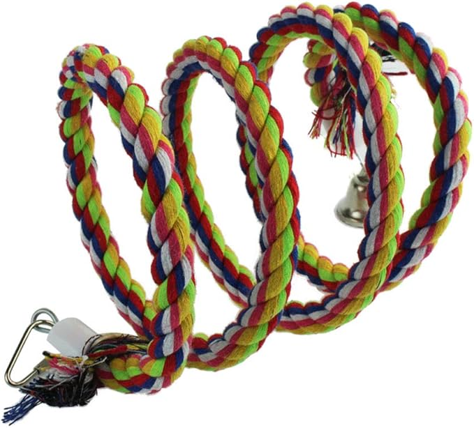 2pcs 63in Bird Perch Rope Bungee Parrot Toy - Pure Natural Cage Chewing Toy-Mewly Pet