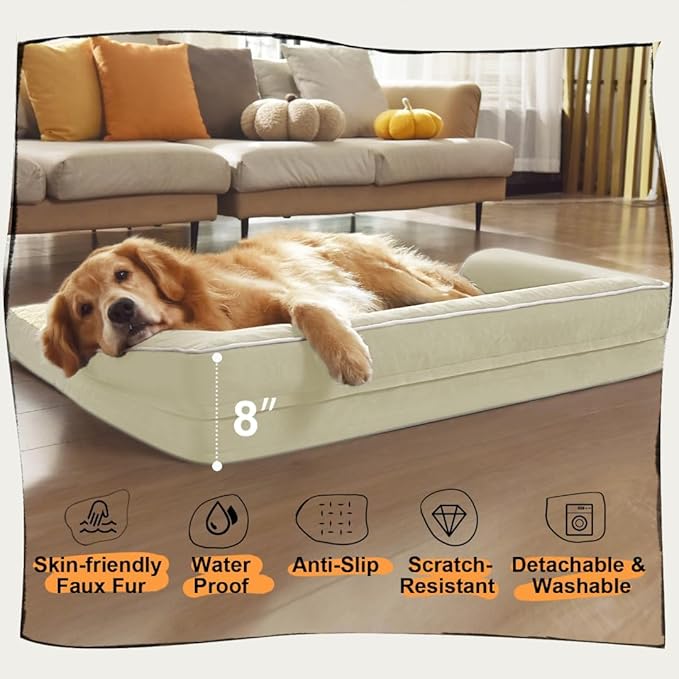 Small Dog Bed and Cat Sofa Waterproof Orthopedic Dog Beds for Small Dogs Cat Bed Comfy Pet Couch Sofa Beds with Washable Removable Cover & Non-Slip Bottom-Mewly Pet