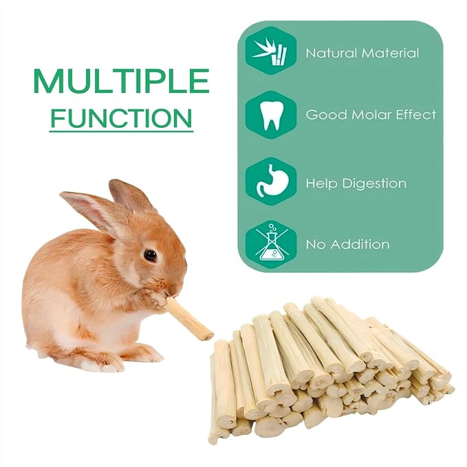 300g Snacks Sweet Bamboo Chew Toy for Rabbits Chew Sticks for Hamster Chinchilla Guinea Pig,Molar Treats Snack for Small Animals-Mewly Pet
