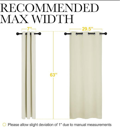 NICETOWN Kitchen Curtains, Short Curtains for Bedroom Windows, Thermal Insulated Room Darkening Curtain Panels for Girls Room, Cafe (Beige, 34" W by 63" L, 1 Pair)