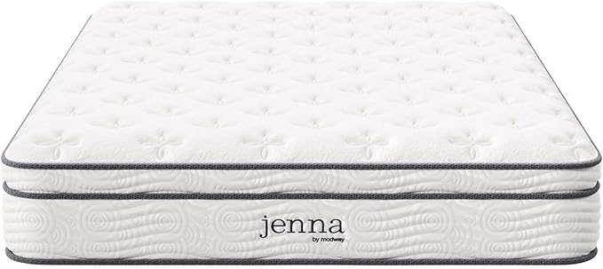 Modway Jenna 10” Innerspring and Memory Foam Full Mattress With Individually Encased Coils
