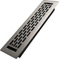 2x12 Inches Heavy Duty Walkable Floor Register - Easy Adjust Air Supply Lever Decorative Floor Vent Covers - Boston Design Vent Covers for Home - Satin Nickel