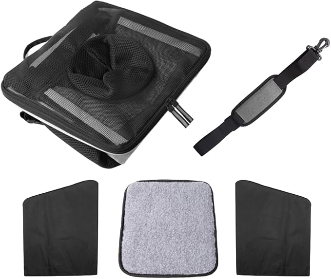 Pet Carrier Bicycle Basket Bag Pet Carrier/Booster Backpack for Dogs and Cats with Big Side Pockets,Comfy & Padded Shoulder Strap,Travel with Your Pet Safety（Titanium）-Mewly Pet