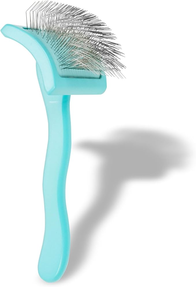 Chris Christensen Big G Dog Slicker Brush for Dogs (Goldendoodles, Labradoodles, Poodles), Groom Like a Professional, Fluff Detangle Style, Saves Time Energy, Teal, Medium-Mewly Pet