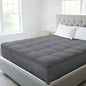 Sleep Mantra 100% Cotton Mattress Topper Queen Size - Premium Wrap-Around Cooling Topper Fits up to 20-Inch Mattress - Extra Soft, Deep Pocket, Breathable & Plush Quilted Down Fill (Gray)