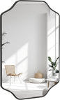 CULER Black Bathroom Wall Mirror,24 x 36 Inch Rectangle Vanity Modern Tempered Glass Mirror for Bedroom,Living Room,Entryway
