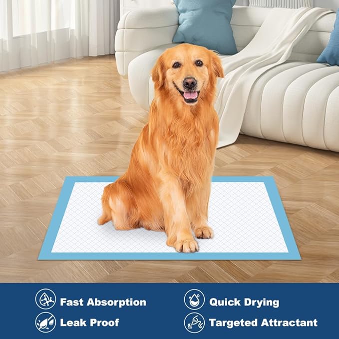 50 Count 28” x 34” XL Disposable Dog Pee Pads, Super Absorbent Leakproof Quick Drying Puppy Pee Pads for Dogs, Extra Large Disposable Dog Training Pads-Mewly Pet
