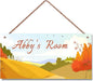 Personalized Name Sign Landscape Painting Decor For Girls Room and Baby Nursery Kids Bedroom Wood Plaque Hanging Wall Art Decor