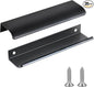 JOOJA 20 Pack Modern Style Finger Edge Pull Furniture Drawer Handles Hidden Cabinet Kitchen Drawer Handles Knobs, Black 150(128) mm