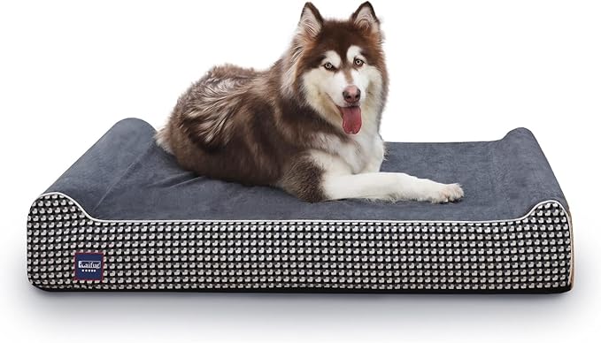 Laifug Orthopedic Memory Foam Extra Large Dog Bed with Pillow and Durable Water Proof Liner & Removable Washable Cover & Smart Design-Mewly Pet