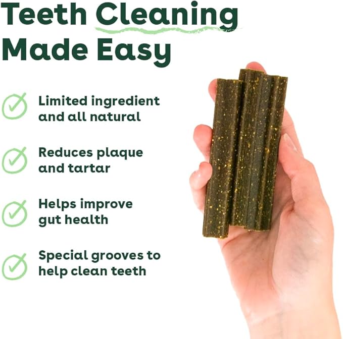 Pupford Dental Chews for Dogs, All-Natural 4-Inch Sticks for Plaque, Tartar & Bad Breath, Grooved Texture, Limited Ingredients, Made in USA (14 Count)-Mewly Pet