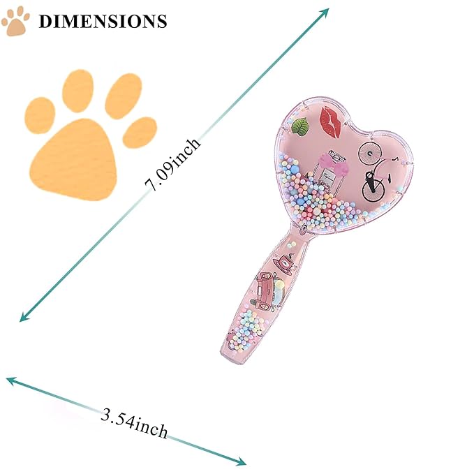 Small Dog Brush, Soft Dog Grooming Brush for Shih Tzus, Yorkies, Maltipoos, Maltese, Love Shape Puppy Massaging Pet Hair Brush, Cat Brush, for Small Dogs Cats of All Hair Types (Rose Pink)-Mewly Pet
