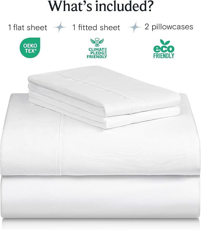 LuxClub 4 PC California King Size Sheet Set Bed Sheets Deep Pockets Wrinkle Free Cooling Sheets Machine Washable Hotel Bedding Silky Soft - White California King