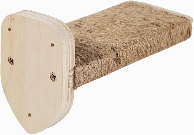 3 Pcs Cat Wall Steps, Cat Shelves and Perches for Wall, Wall-Mounted Cat Climbing Shelf with Hemp Rope Covered, Cat Wall Furniture Steps Set with Scratching Pads for Cats Playing and Climbing (Wood)-Mewly Pet