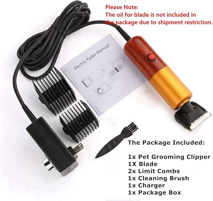 Dream Reach Pet Grooming Clippers, Low Noise Dog Clipper, Electric Cat Hair Shaver Kit, Pet Hair Trimmers for Small Medium Large Dogs Cats with 2 Comb Attachments (A-200W)-Mewly Pet