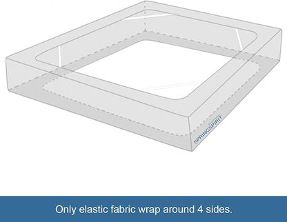 Box Spring Cover King Size with Smooth and Elastic Woven Material, Alternates for Bed Skirt, Wrinkle & Fading Resistant, Washable, Dustproof, White