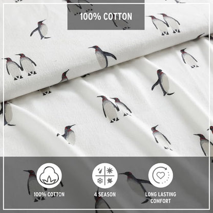 Eddie Bauer - King Sheets, Cotton Flannel Bedding Set, Brushed For Extra Softness, Cozy Home Decor (Rookeries, King)