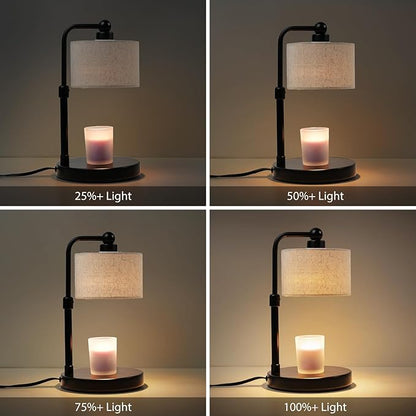 Candle Warmer Lamp with Timer,Dimmable Candle Wax Warmer, Height Adjustable Electric Candle Lamp Warmer with 2 Bulbs, Birthday Gifts for Women Mom House Warming,Vintage Home Decor for Bedroom