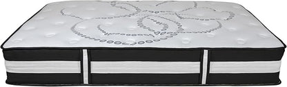 Flash Furniture Capri Comfortable Sleep 12" Hybrid Pocket Spring and Foam Mattress, Foam Pocket Spring Hybrid Mattress for Pressure Relief, Queen