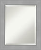 Amanti Art Silver Bathroom Mirror for Over Sink, 24x20 Vista Brushed Nickel Rectangle Vanity Mirror, Small Casual Frame, Hangs Horizonally and Vertically, Bathroom Wall Decor, Beveled Edge