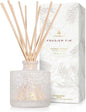 Thymes Frasier Fir Reed Diffuser Set – Includes Reeds, Fragrance Oil, and Frosted Glass Bottle – Fragrance Oil Diffuser – Room Fresheners – Luxury Home Decor – White (Flocked, 4 fl oz)