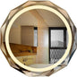 Round LED Bathroom Mirror, Beveled Edge Frameless Wall Mount Bathroom Vanity Mirror with 3-Color and Anti-Fog, 24 Inch, Silver