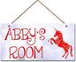 Personalized Red Unicorn Sign, Unicorn Rainbow Girls Room Wall Decor Unicorn Rainbow Motivational for Kids Room Boys Bedroom Nursery