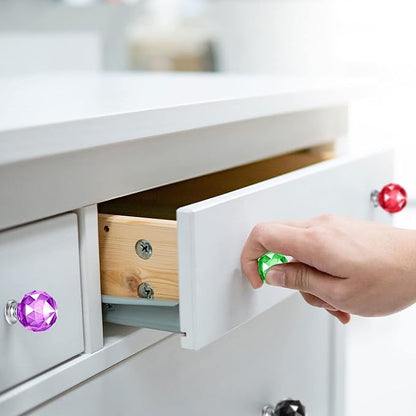 Youyole 10 Pcs Dresser Crystal Knobs 30mm Glass Pull for Cabinets and Drawers Knobs for Dresser Drawers and Kitchen(Artsy Style)