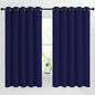 NICETOWN Blackout Curtains Panels for Bedroom - 3 Pass Microfiber Noise Reducing Thermal Insulated Solid Ring Top Blackout Window Drapes (2 Panels, 66 x 66 Inch, Navy Blue)