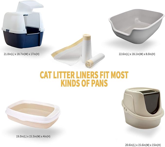 KONE Cat Litter Box Liners, 14 Count Jumbo Extra Durable Large Drawstring Kitty Litter Pan Bags Cat Waste Litter Bags Pet Supplies 36" x 18"-Mewly Pet