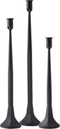 Denique Iron Taper Candle Holder Set of 3, Black Candlestick Holders 19.3”17” 14” Heightening Decorative Candle Stand Set for Wedding, Dining Table, Home Decoration (Black)