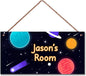 Personalized Sign Fantasy Universe Themed For Kids Room Nursery Door Decor,Custom Name Planet Wall Art Decor Decorative Plate for Boys Bedroom Girls Room Baby Game Room