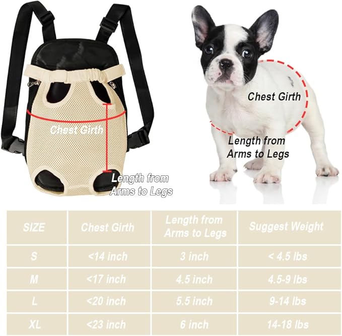 FEimaX Dog Carrier Backpack Pet Legs Out Front Cat Travel Bag, Adjustable Puppy Backpacks Carriers Hands-Free for Small Medium Dogs Cats Hiking Traveling Camping Daily Walking-Mewly Pet