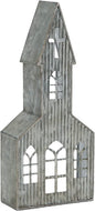 Church Shaped Tea Light Candle Holder Farmhouse Galvanized Metal Candle Holder Vintage Decorative Tealight Holder for Table Centerpiece Decoration - 5.51" x 2.36" x 12.8"